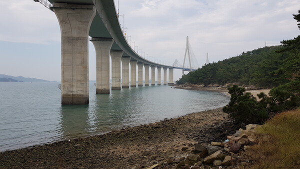 고하도 감화원터 해안 지금은 목포대교가 연결되어 있다.