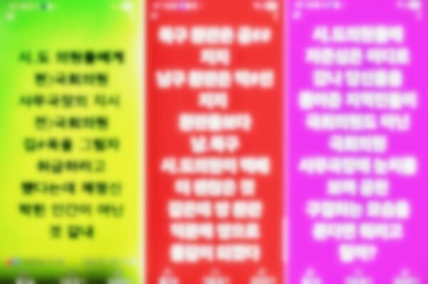 해당 페이스북 글(흐리게 처리)