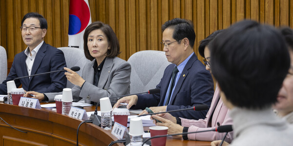  국민의힘 지방선거 총괄기획단장인 나경원 의원이 지난 7일 국회에서 열린 기획단 회의에서 인사말을 하고 있다. [사진=연합뉴스]