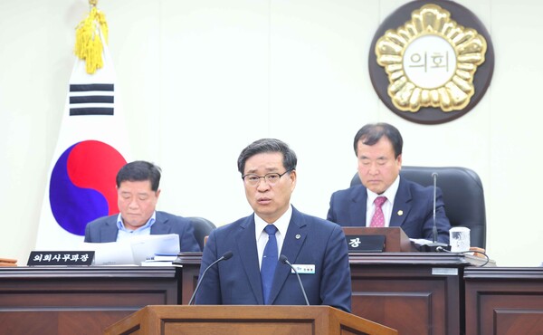 시정연설(제공=함양군)