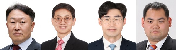 왼쪽부터 김영한 통영에코파워 대표이사, 김상균 HDC현대PCE 대표이사, 최선영 HDC랩스 대표이사, 이종원 부산컨테이너터미널 대표이사 [사진=HDC그룹]